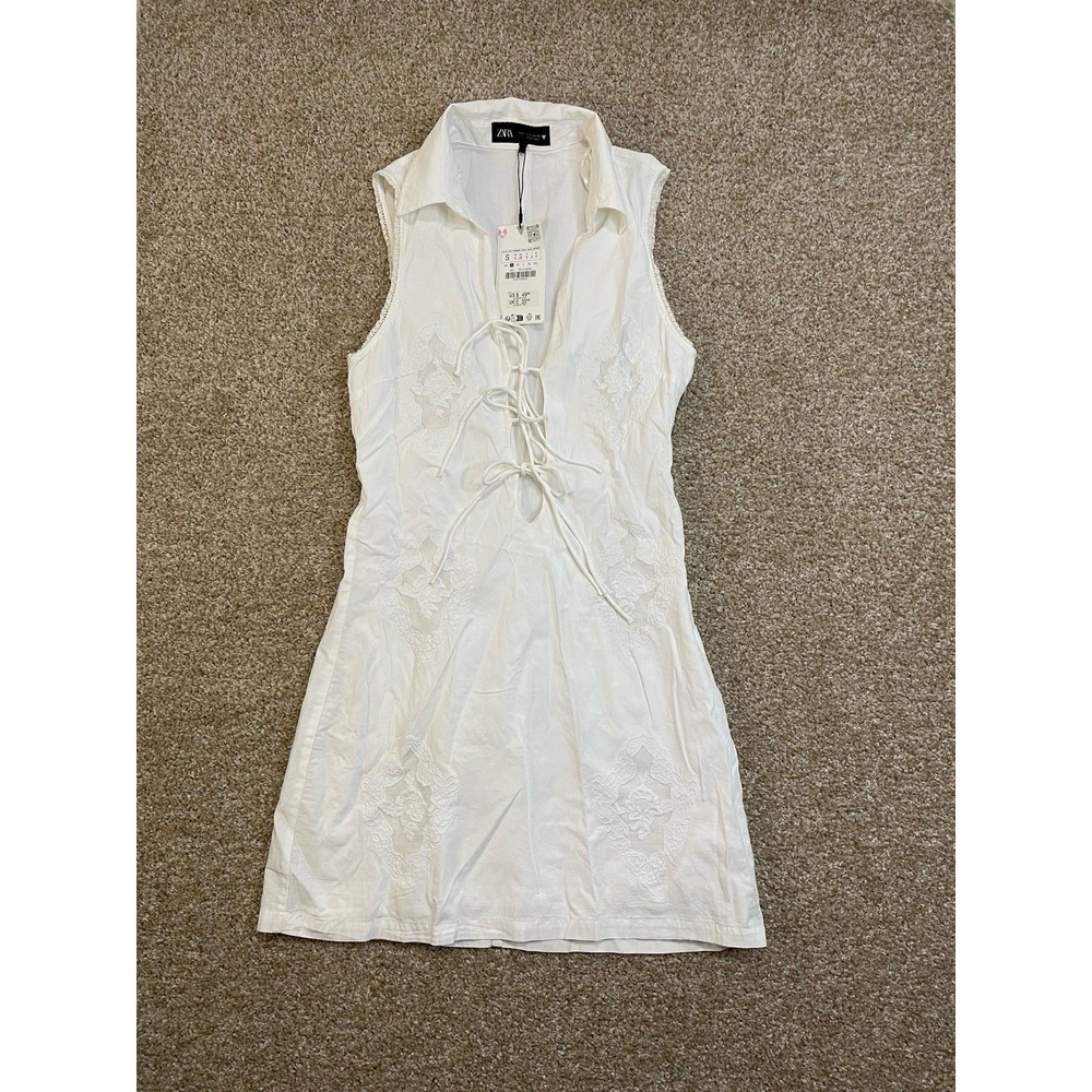 NWT Zara Size S White  Mini Dress White